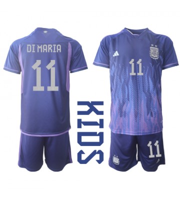 Argentina Angel Di Maria #11 Replica Away Stadium Kit for Kids World Cup 2022 Short Sleeve (+ pants)